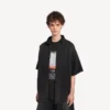 Men’s the door denim hybrid short sleeve shirt in black