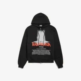 Men’s the door oversized zip-up hoodie in black