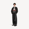 Men’s the door oversized zip-up hoodie in black