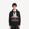 Men’s the door oversized zip-up hoodie in black