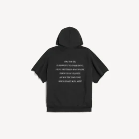 Men’s the song of the highest tower cut-off sleeve hoodie in black