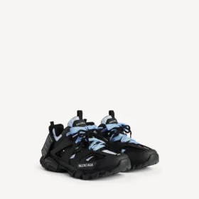 Men’s track shirt sneaker in black/blue