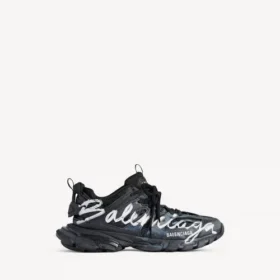Men’s track signature sneaker in black/white