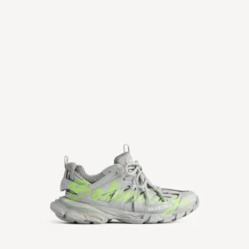 Men’s track signature sneaker in grey/neon yellow