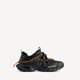 Men’s track trail laces sneaker in black/orange