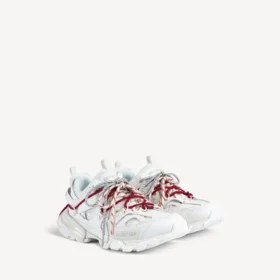 Men’s track trail laces sneaker in white/red/grey/black