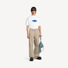 Men’s wet brush oversized t-shirt in white