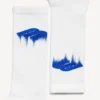 Men’s wet brush socks in white/blue