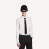 Men’s wool solid tie in black