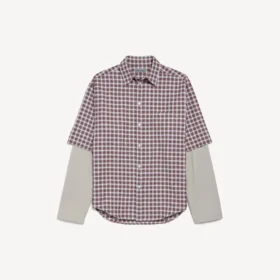 Men’s wrong sleeve shirt in red/navy