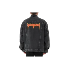 Metallica Oversized Denim Jacket “Washed Black Orange” 694504TBP471055
