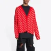 Mini Allover Logo Cardigan “Red White” 699822T32336090