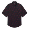 Minimal Short Sleeve Shirt “Black Red” 658841TKO521076