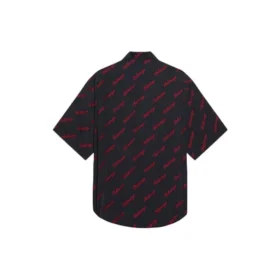 Minimal Short Sleeve Shirt “Black Red” 658841TKO521076