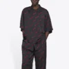 Minimal Short Sleeve Shirt “Black Red” 658841TKO521076