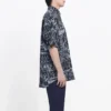 Mixed Typo Logo Print Short Sleeve Shirt “Black Grey” 556854TELF21269