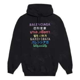 Multi-Color Logo Printing Hoodie Black 578135TJVI62771