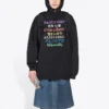 Multi-Color Logo Printing Hoodie Black 578135TJVI62771