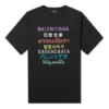 Multilingual Printed Short Sleeve Pullover For Men Black 612966TJVI32771