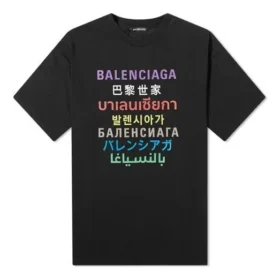 Multilingual Printed Short Sleeve Pullover For Men Black 612966TJVI32771