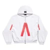 Music Archive Series Connected Zip Up Medium Fit Hoodie “Light Grey Red” 744457TQVA61561