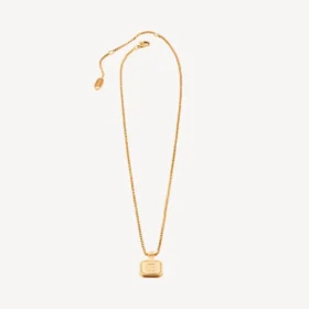 Nano square long necklace in gold Nano square long necklace in gold