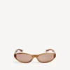 Neo round sunglasses in blond striped havana