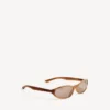 Neo round sunglasses in blond striped havana