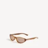 Neo round sunglasses in blond striped havana
