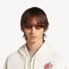 Neo round sunglasses in blond striped havana