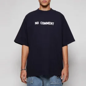 No Comment Cotton T-Shirt “Navy” 684155TLVG33967