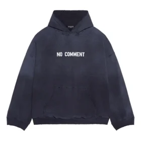 No Comment Hoodie Wide Fit “Navy Blue” 674986TLVG43967