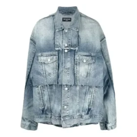Oversized Cut-Up Ring Denim Jacket “Blue” 697779TMW264437