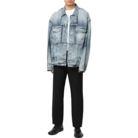 Oversized Cut-Up Ring Denim Jacket “Blue” 697779TMW264437