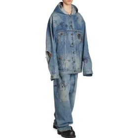 Oversized Hooded Jacket “Blue” 719315TNW56-4268