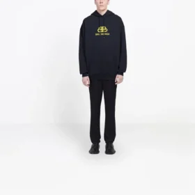 Oversized Interlocked BB Hoodie “Black Yellow” 578138TEV191361 Oversized Interlocked BB Hoodie “Black Yellow” 578138TEV191361