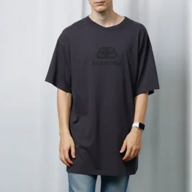 Oversized Washed Interlocked BB T-Shirt “Navy Black” 583214TFV658060