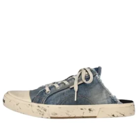 Paris Distressed Denim Mule “Blue” 693952W3RCL4090