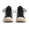 Paris High Top Sneakers “Black Destroyed Cotton and White Rubber with Graffiti” 688752W3RR41099