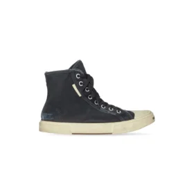 Paris High Top Sneakers “Black Destroyed Denim and White Rubber” 688756W3RC11090 Paris High Top Sneakers “Black Destroyed Denim and White Rubber” 688756W3RC11090