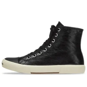 Paris High Top Sneakers “Black Leather and White Rubber” 688756W3RCA1090 Paris High Top Sneakers “Black Leather and White Rubber” 688756W3RCA1090