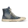Paris High Top Sneakers “Blue Destroyed Denim and Rubber” 688752W3RCL4090
