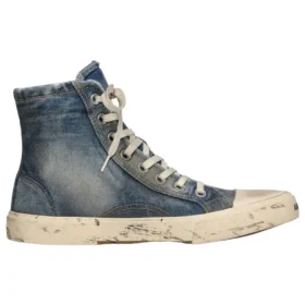 Paris High Top Sneakers “Blue Destroyed Denim and Rubber” 688756W3RCL4090 Paris High Top Sneakers “Blue Destroyed Denim and Rubber” 688756W3RCL4090