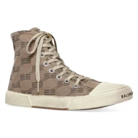 Paris High Top Sneakers “Tan BB Monogram Cotton and White Rubber” 688756W3RQ12298 Paris High Top Sneakers “Tan BB Monogram Cotton and White Rubber” 688756W3RQ12298