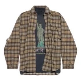 Paris Liberty Layered Shirt Oversized “Dark Green” 794656TQM202880
