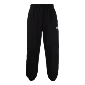 Paris Logo Stretched Knee Sweatpants “Black White” 675244TLVL81070