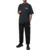 Paris Logo Stretched Knee Sweatpants “Black White” 675244TLVL81070