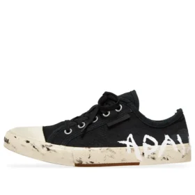 Paris Low Top Graffiti Sneakers “Black and White Destroyed Cotton” 688757W3RR51099 Paris Low Top Graffiti Sneakers “Black and White Destroyed Cotton” 688757W3RR51099
