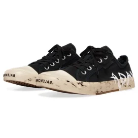 Paris Low Top Graffiti Sneakers “Black and White Destroyed Cotton” 688757W3RR51099 Paris Low Top Graffiti Sneakers “Black and White Destroyed Cotton” 688757W3RR51099