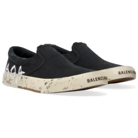 Paris Low Top Slip On Shoes “Washed Black Cotton” 710297W3RR51099